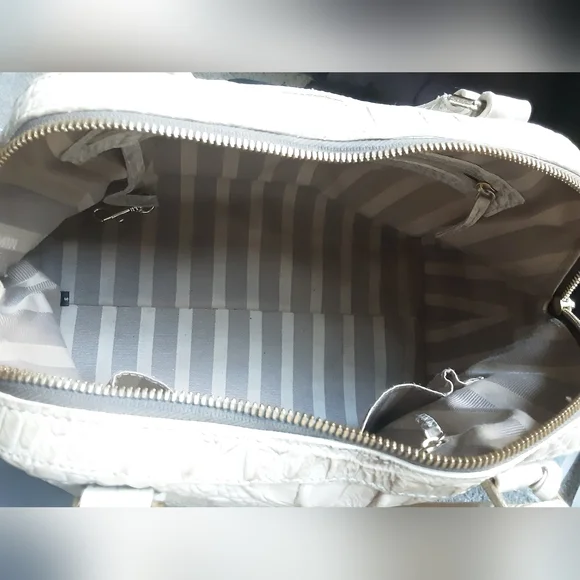 BRAHMIN HUDSON CREAM/GRAY SATCHEL - Picture 4 of 13